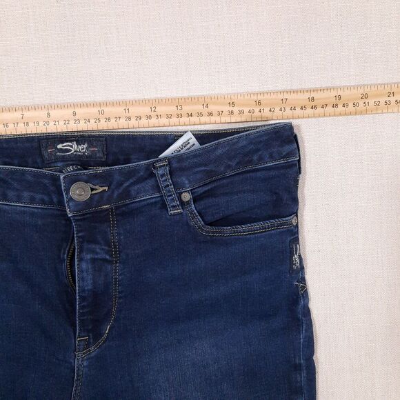 Silver Jeans Bleecker Skinny Jeans W33 x L29 Mid-Rise Dark Wash Stretch Denim - Picture 4 of 9